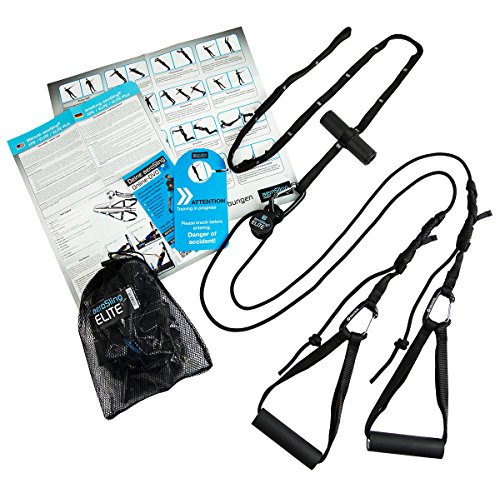 aeroSling ELITE - Sling Trainer mit Umlenkrolle und Türanker | Schlingentrainer inklusive Online-DVD und Poster | Fitness-Gerät für Krafttraining und Koordination